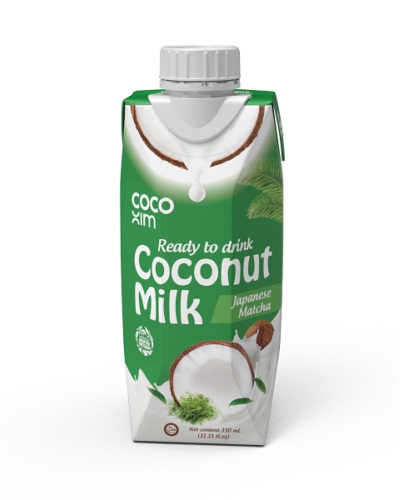 Latte di cocco da bere al te verde matcha Cocoxim 330 ml.